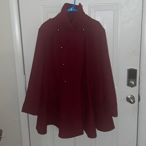 Red Pea Coat Ashley Stewart